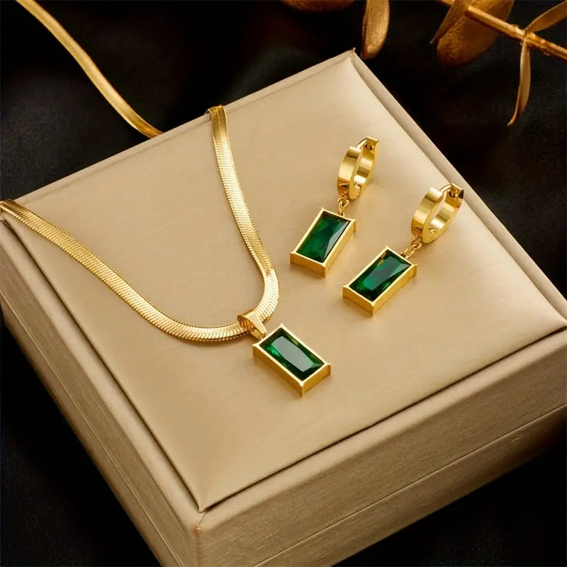 Schmuckset - Emerald Geometry