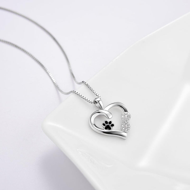 Halskette - Pawprint Heart Sparkle