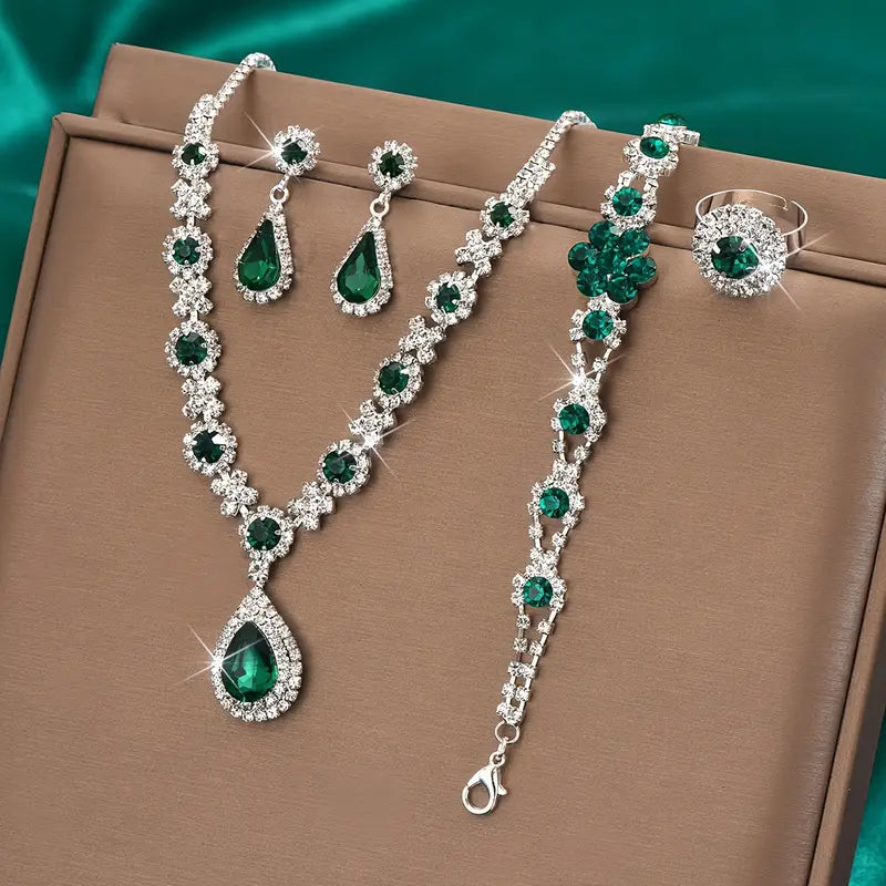 Emerald Grace Teardrop-Schmuckset