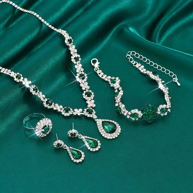 Emerald Grace Teardrop-Schmuckset