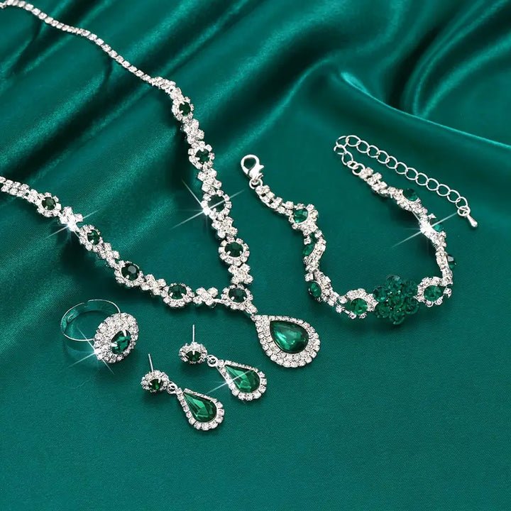 Emerald Grace Teardrop-Schmuckset