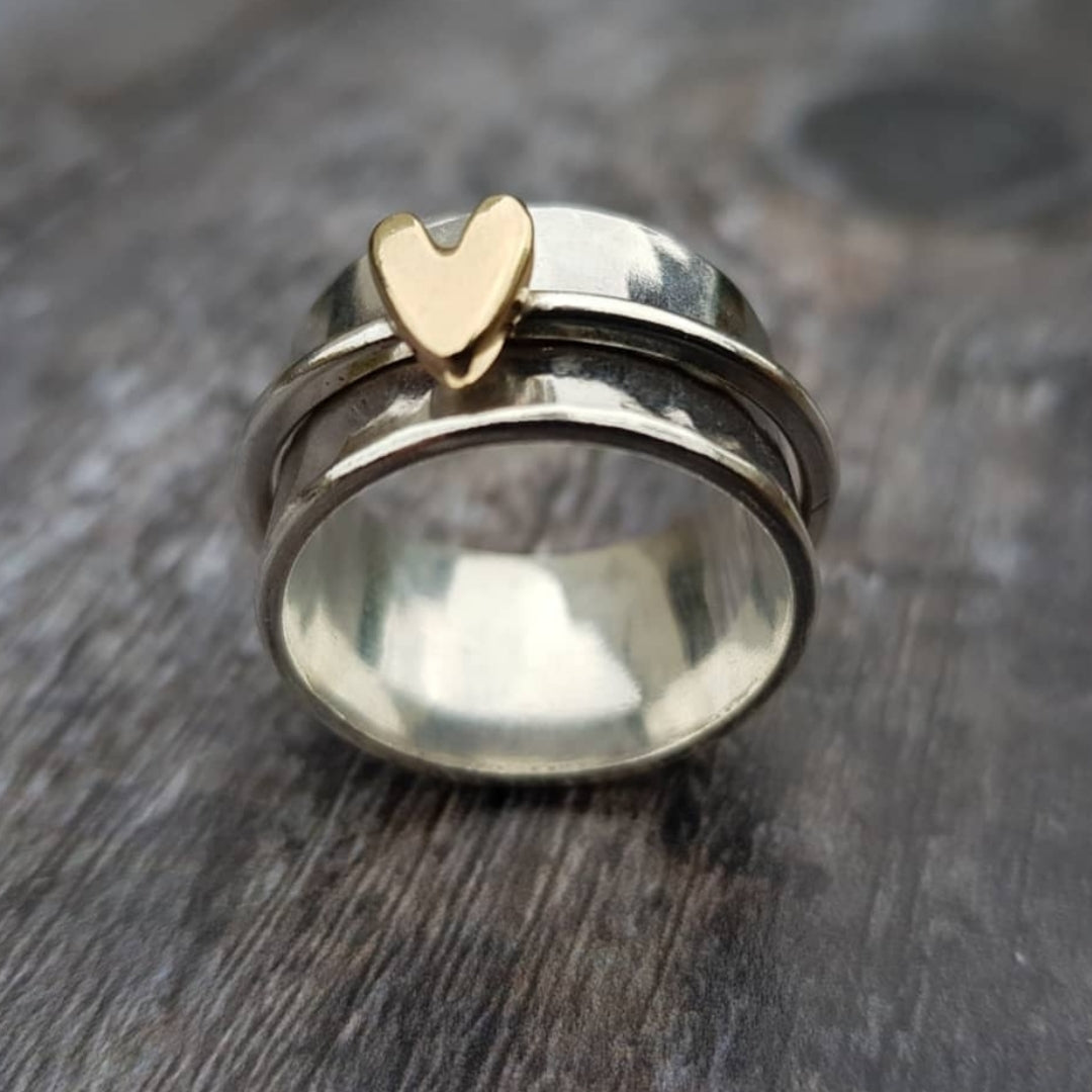 Drehbarer Ring - Golden Heart