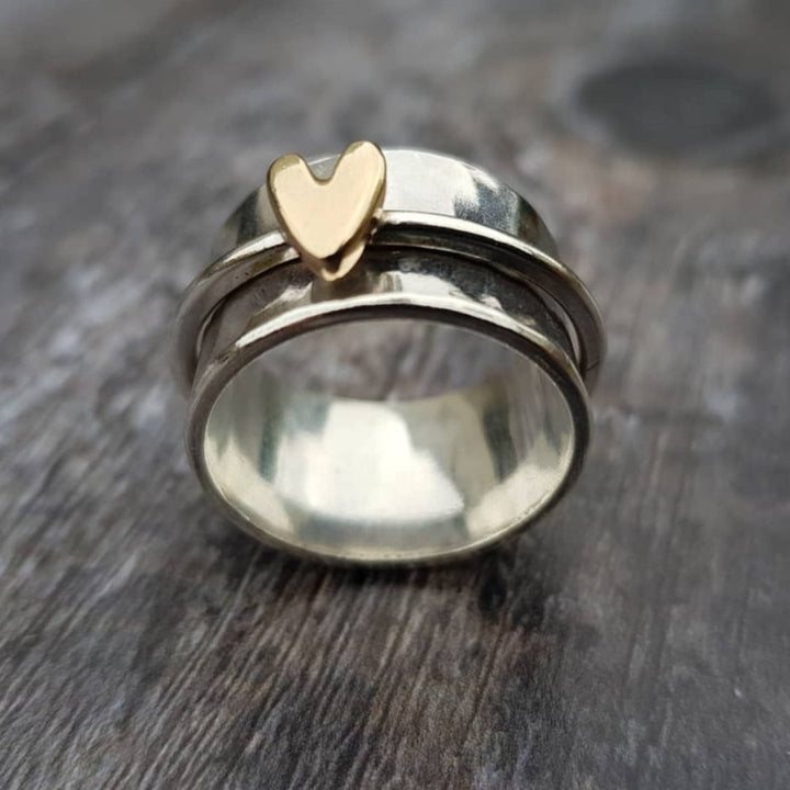 Drehbarer Ring - Golden Heart