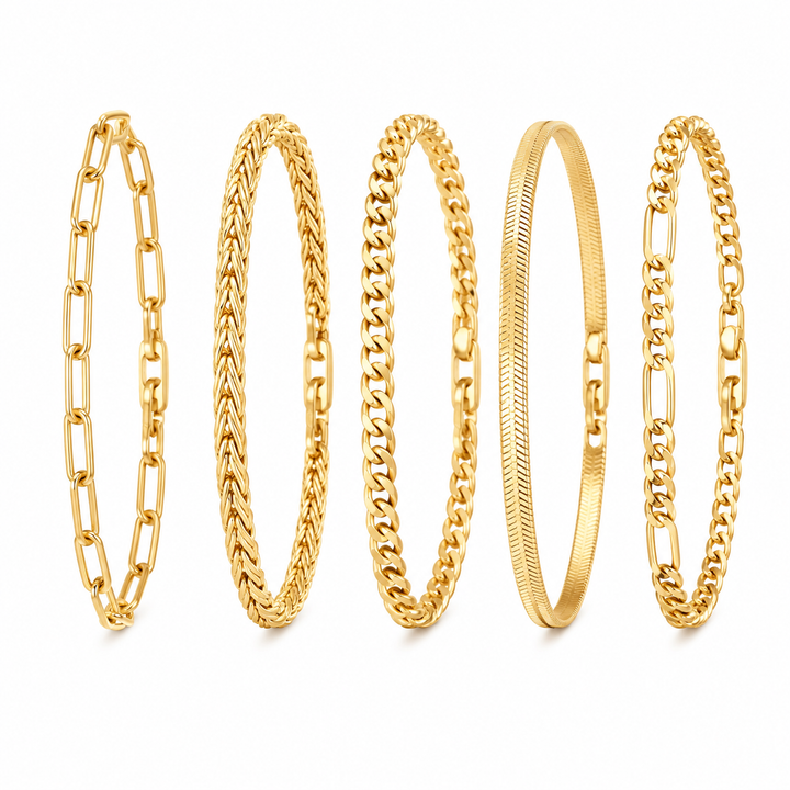 Vaela Gold-Armband-Set – Zeitlos & Elegant