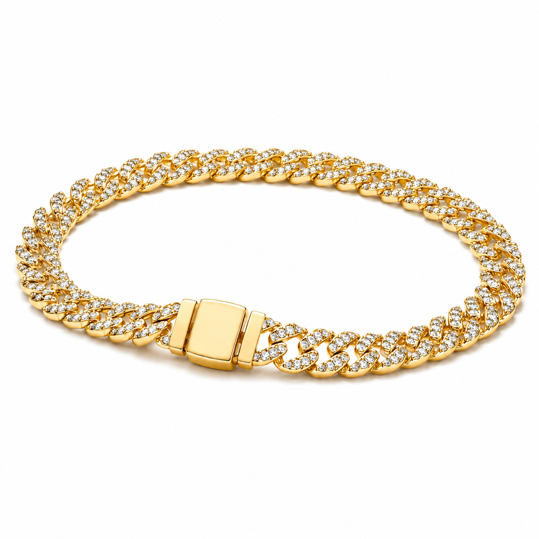 Armband mit kubanischen Gliedern aus Kristall