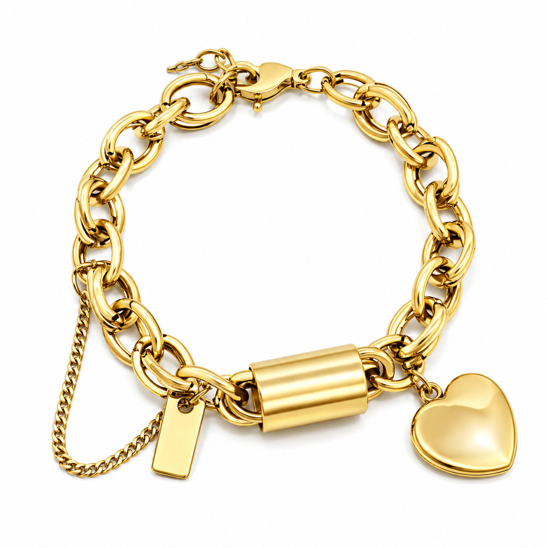 Armband mit Herzschloss-Anhänger