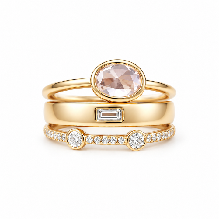 Eleganter Ring aus verschiedenen Steinen