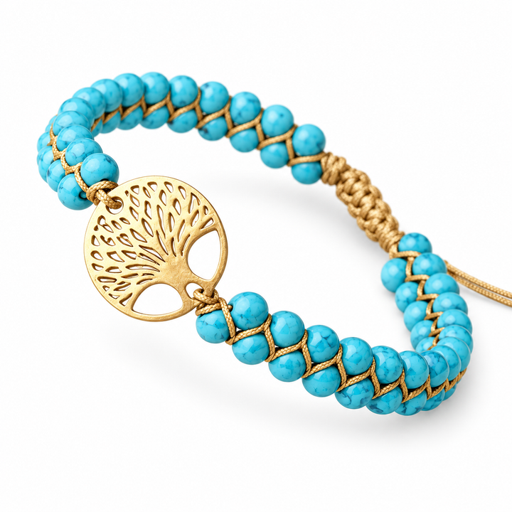 Boho-Armband mit Baum-Medaillon