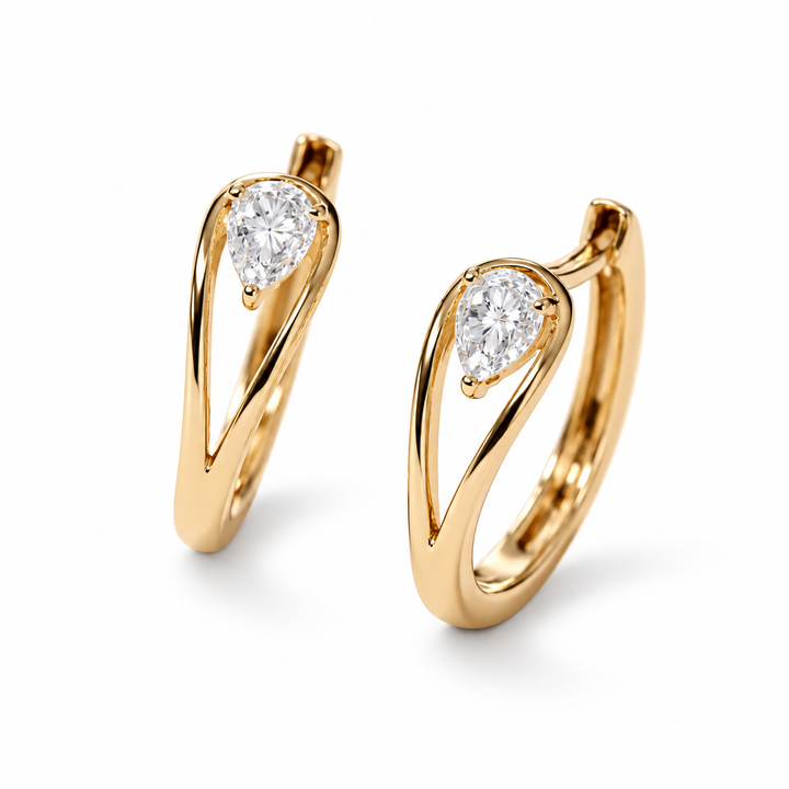 Moderne Kristall-Ohrringe in Schleifenform