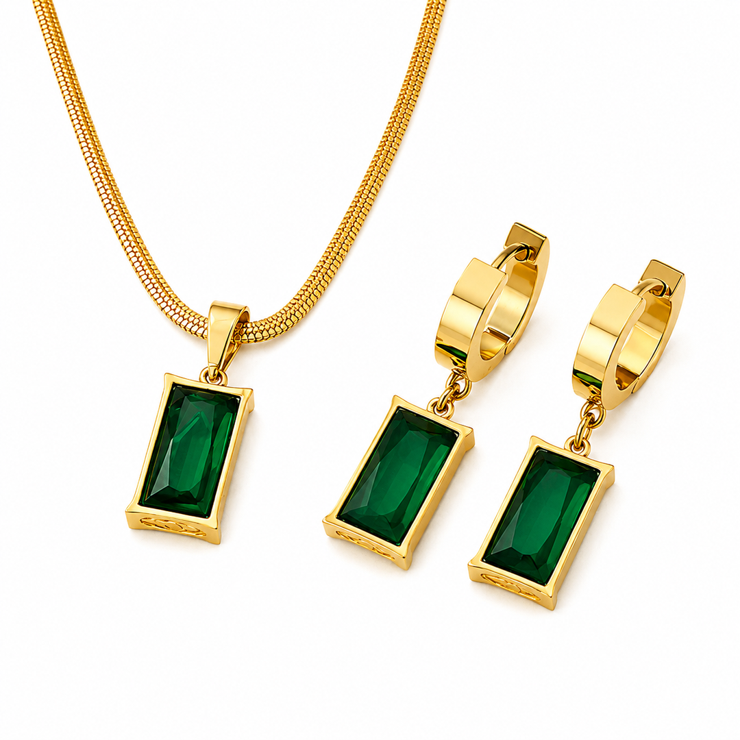 Schmuckset - Emerald Geometry