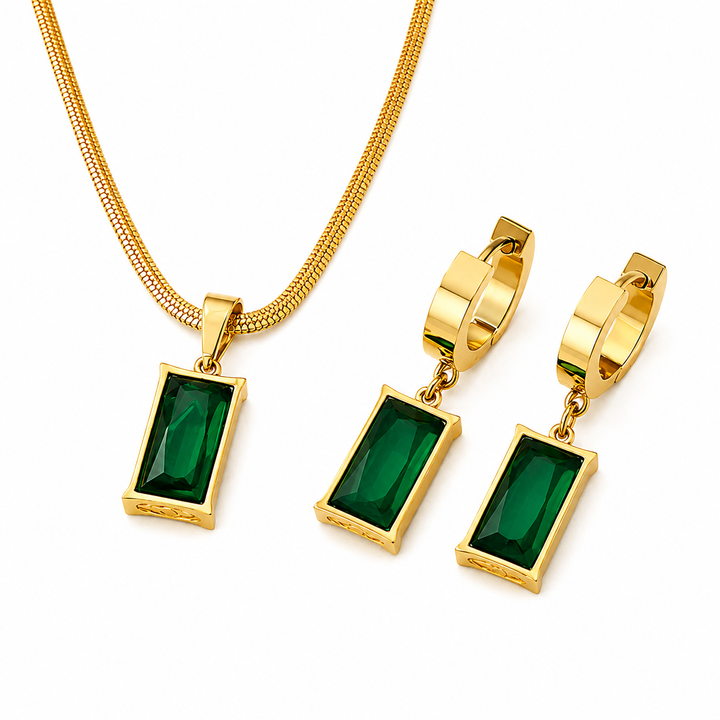 Schmuckset - Emerald Geometry