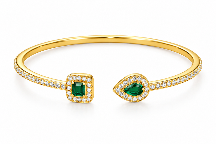 Emerald Duet Open Armband
