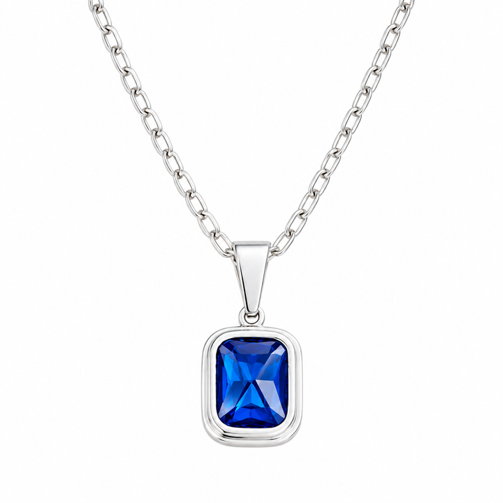 Halskette mit - Azure Prism - Anhänger