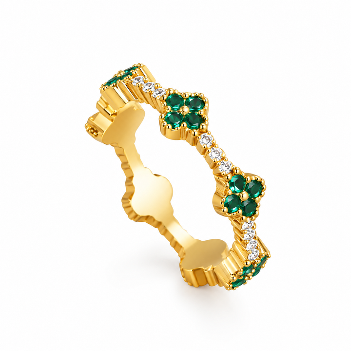 Emerald Clover Sparkle Bandring
