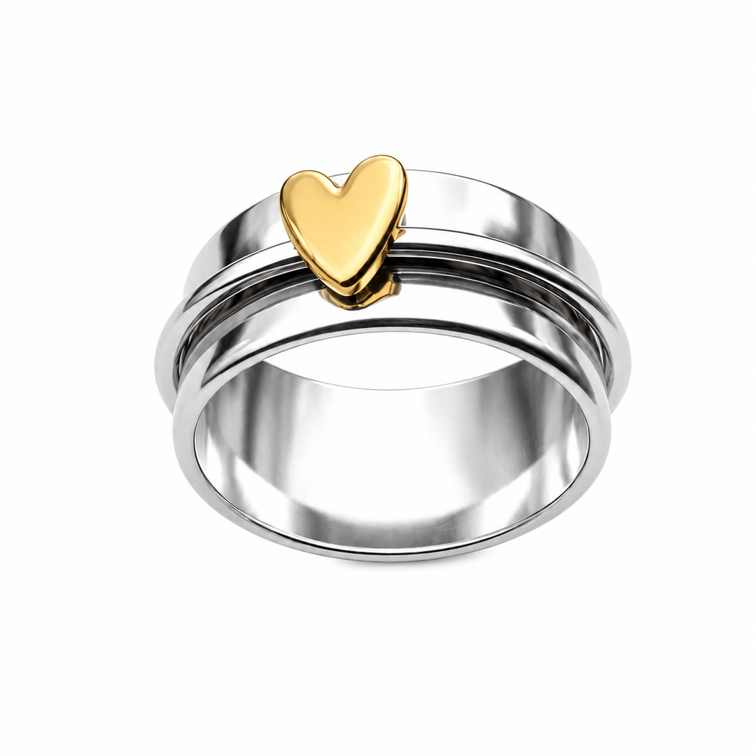 Drehbarer Ring - Golden Heart
