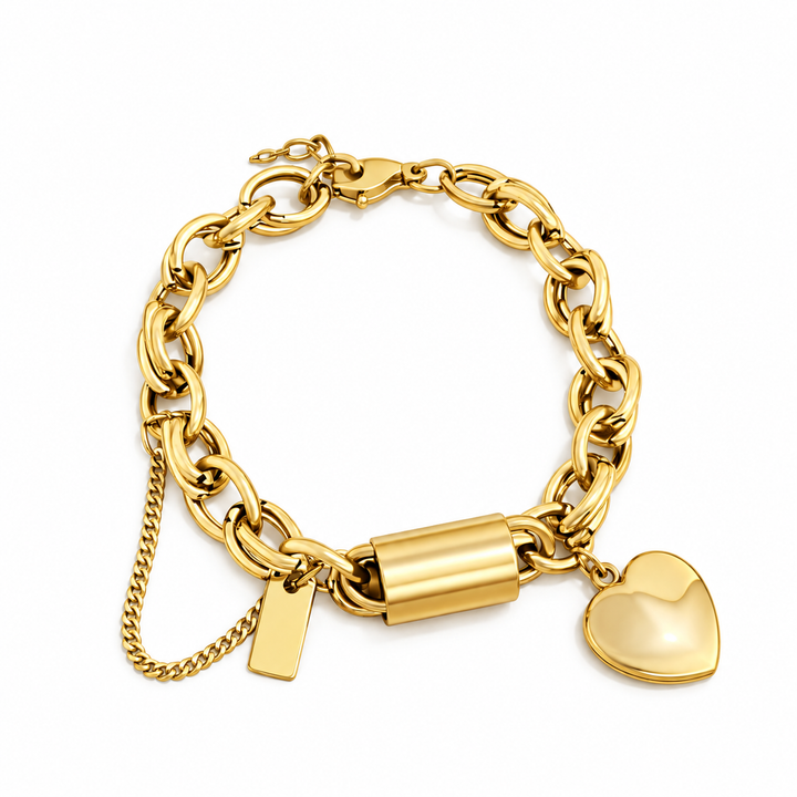 Lovelle Heartlock Armband mit klobiger Kette