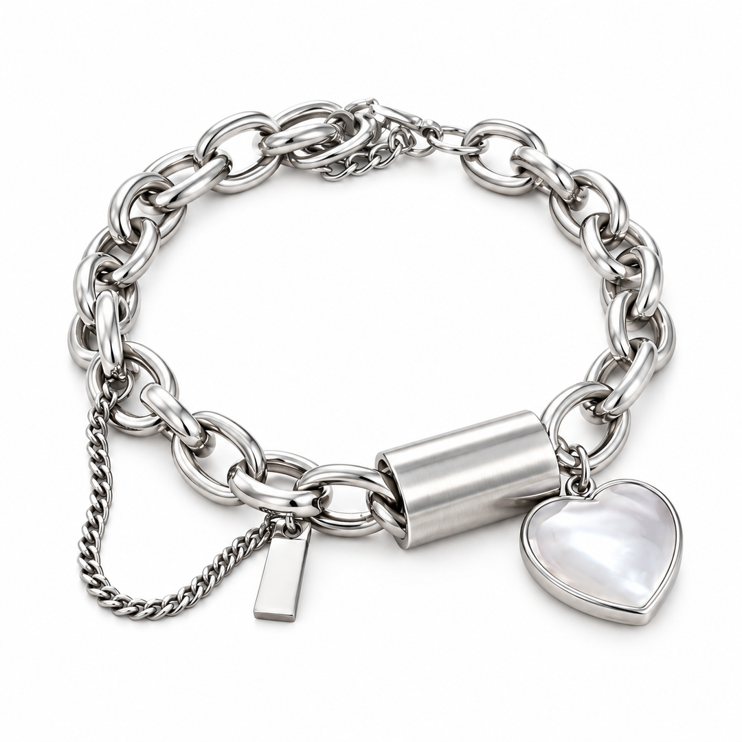 Lovelle Heartlock Armband mit klobiger Kette