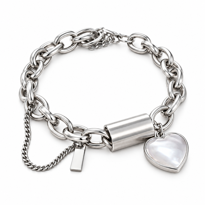 Lovelle Heartlock Armband mit klobiger Kette