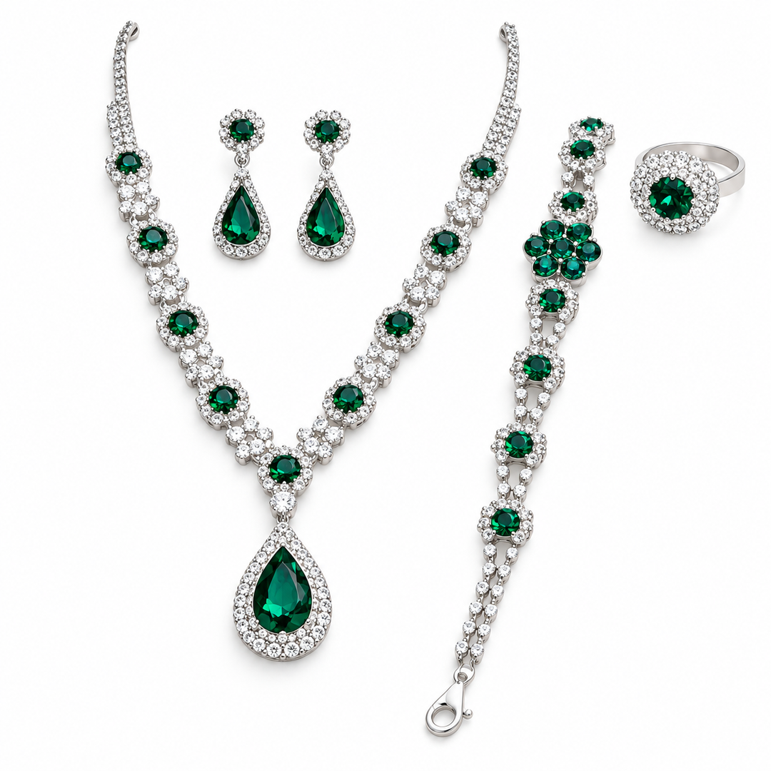 Emerald Grace Teardrop-Schmuckset