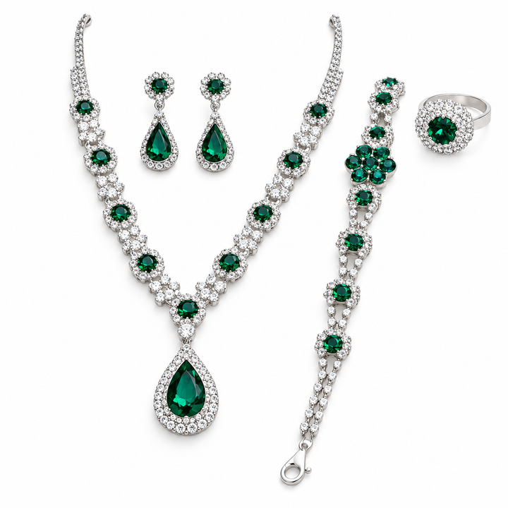 Emerald Grace Teardrop-Schmuckset
