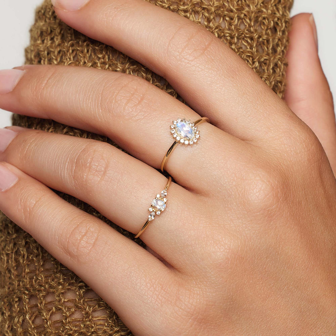 Zierlicher Ring mit zwei Steinen