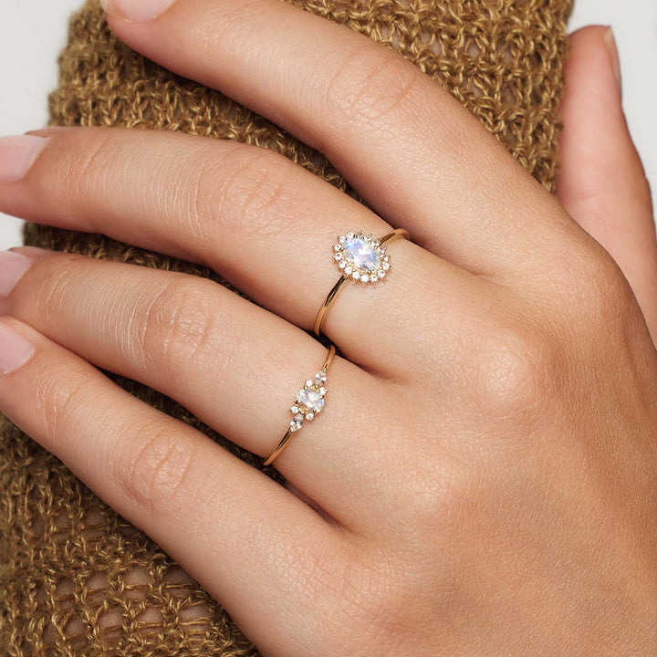 Zierlicher Ring mit zwei Steinen