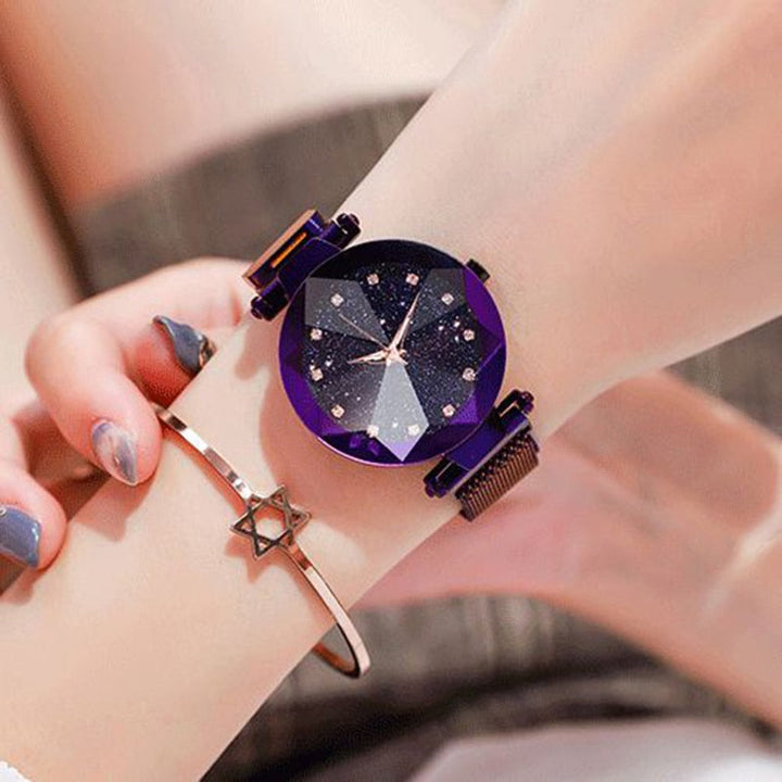 Elegante Glitzer-Armbanduhr für das Gesicht