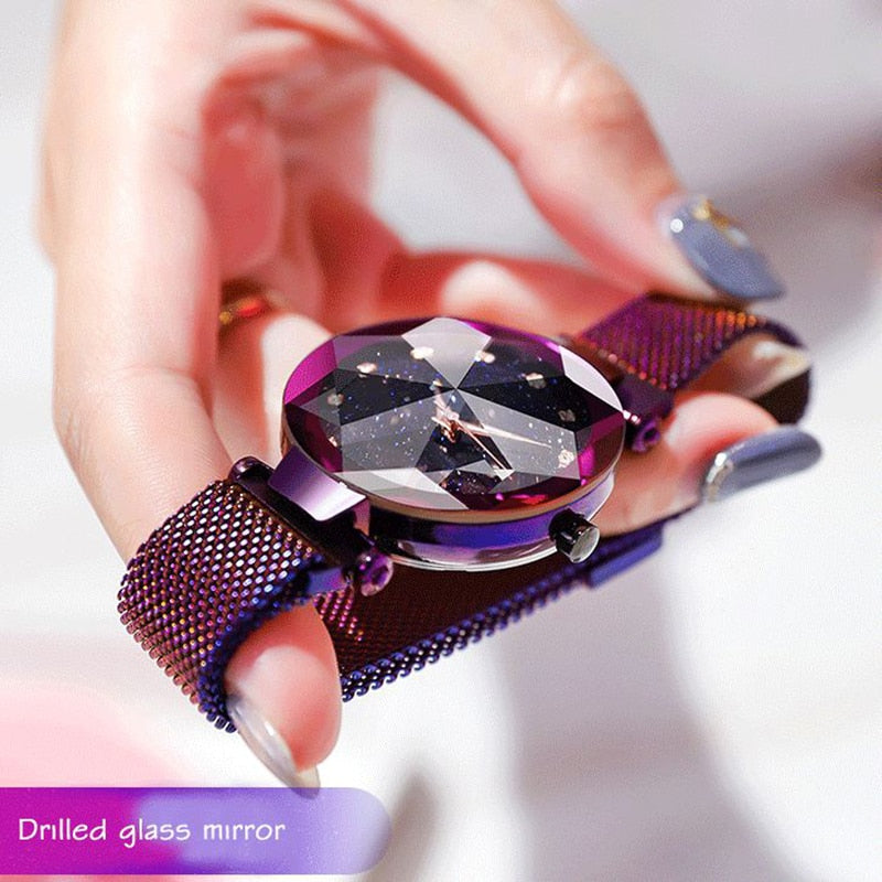 Elegante Glitzer-Armbanduhr für das Gesicht