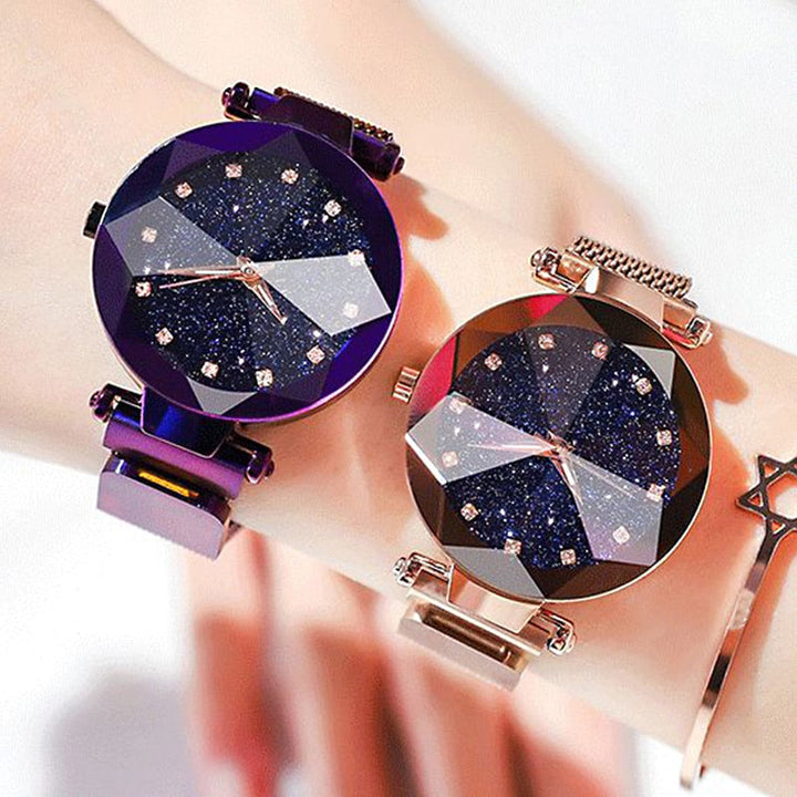 Elegante Glitzer-Armbanduhr für das Gesicht