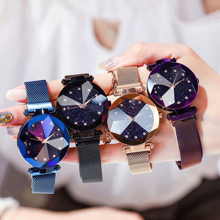 Elegante Glitzer-Armbanduhr für das Gesicht