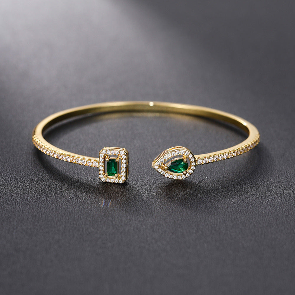 Emerald Duet Open Armband