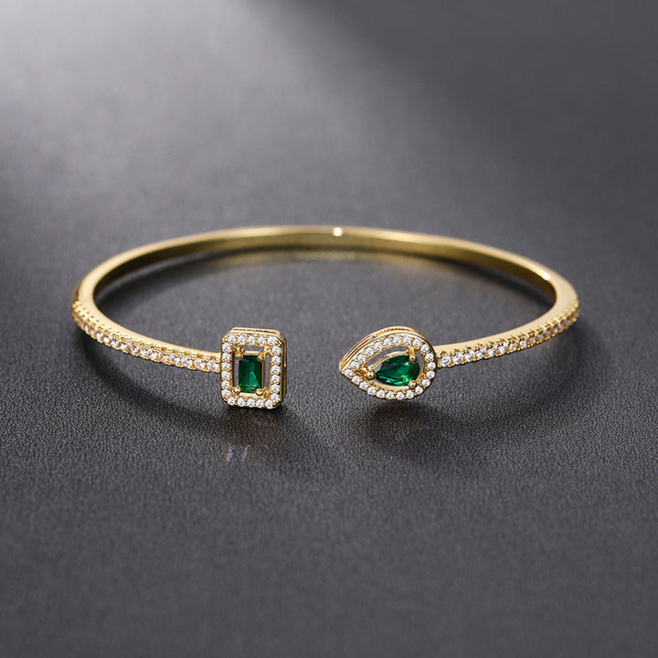 Emerald Duet Open Armband
