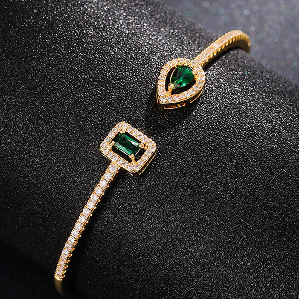 Emerald Duet Open Armband