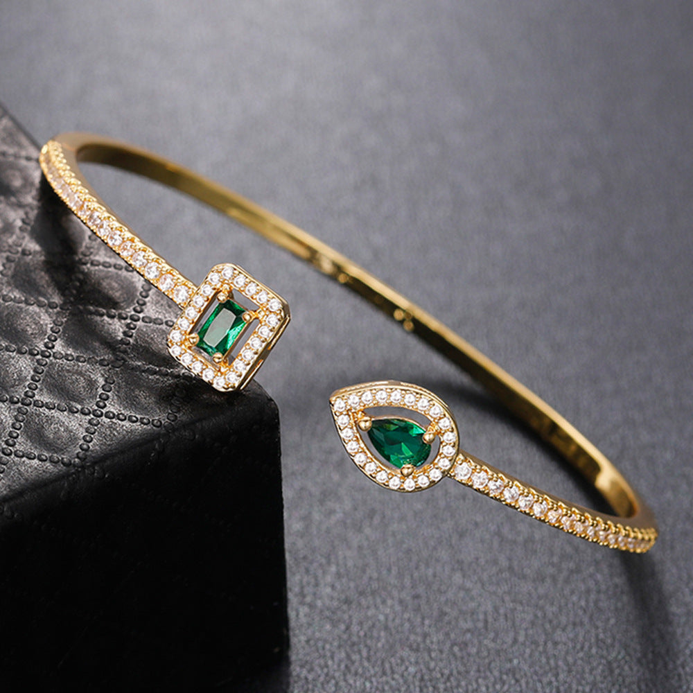Emerald Duet Open Armband