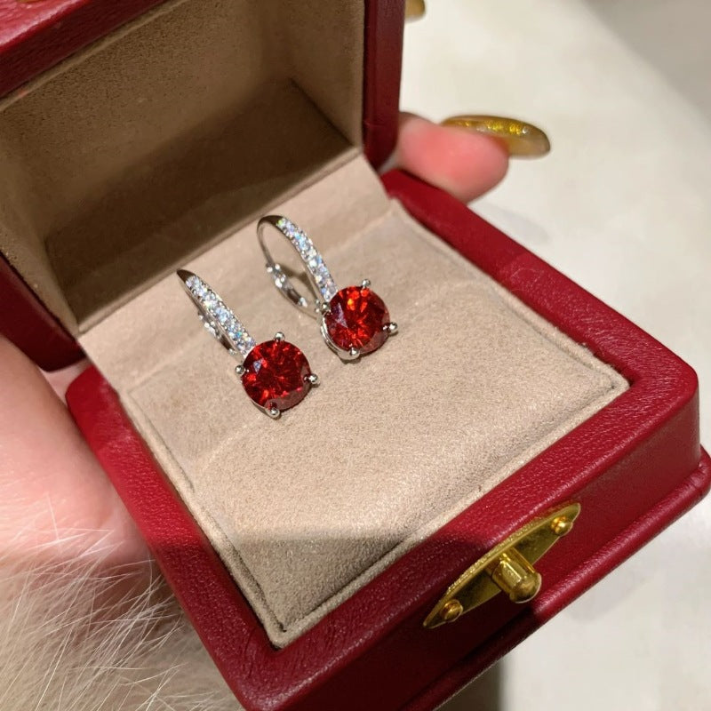 Ohrringe - Scarlet Eclipse Solitaire