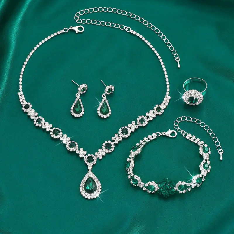 Emerald Grace Teardrop-Schmuckset