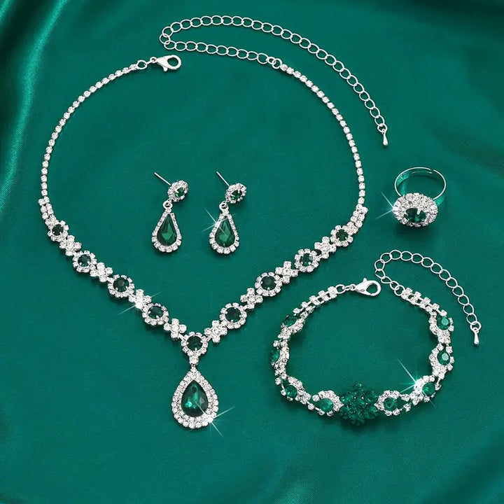 Emerald Grace Teardrop-Schmuckset