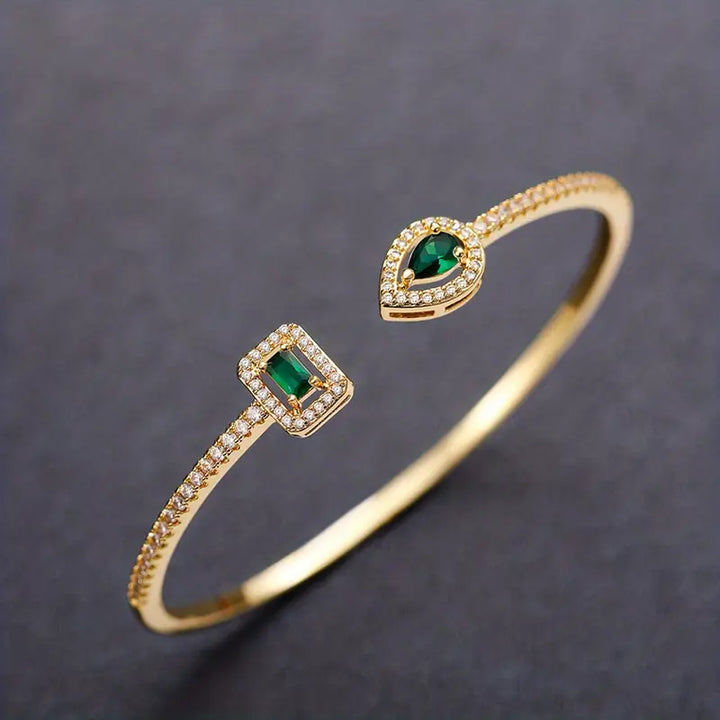 Emerald Duet Open Armband