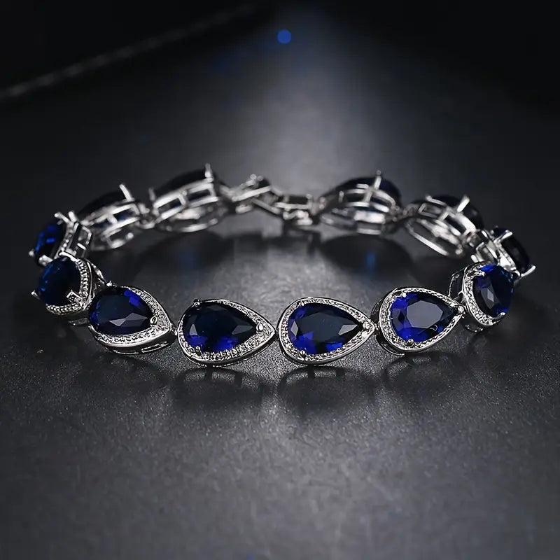 Mitternachtsblaues Kristall-Gliederarmband