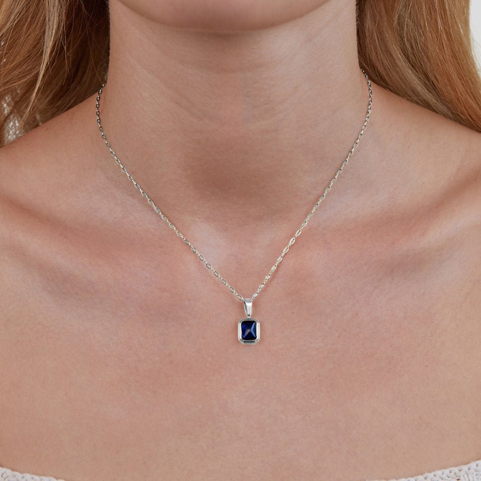 Halskette mit - Azure Prism - Anhänger